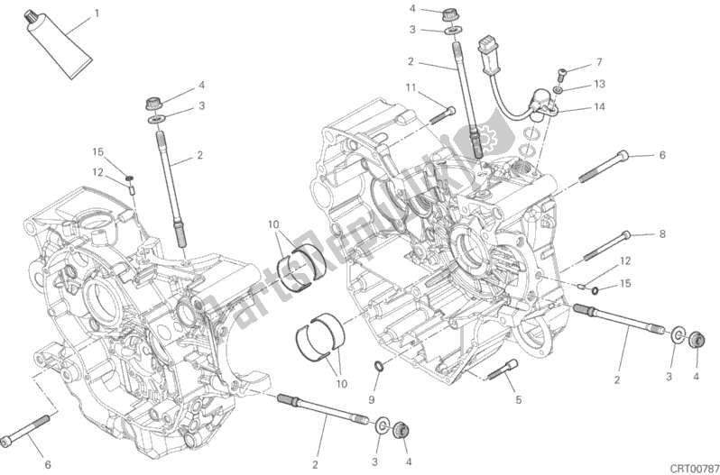 Alle onderdelen voor de 10a - Paar Halve Carters van de Ducati Supersport USA 937 2018